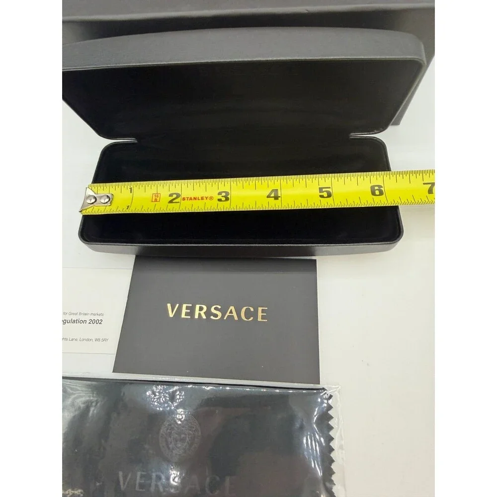 Versace Eyeglasses Sunglasses Case Set w/ Box Cloth Booklet Authentic Black